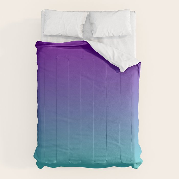 Violet Purple and Turquoise Ombre Comforter Gallery Image 6