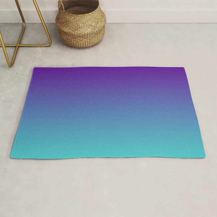 Violet Purple and Turquoise Ombre Rug Gallery Image 1