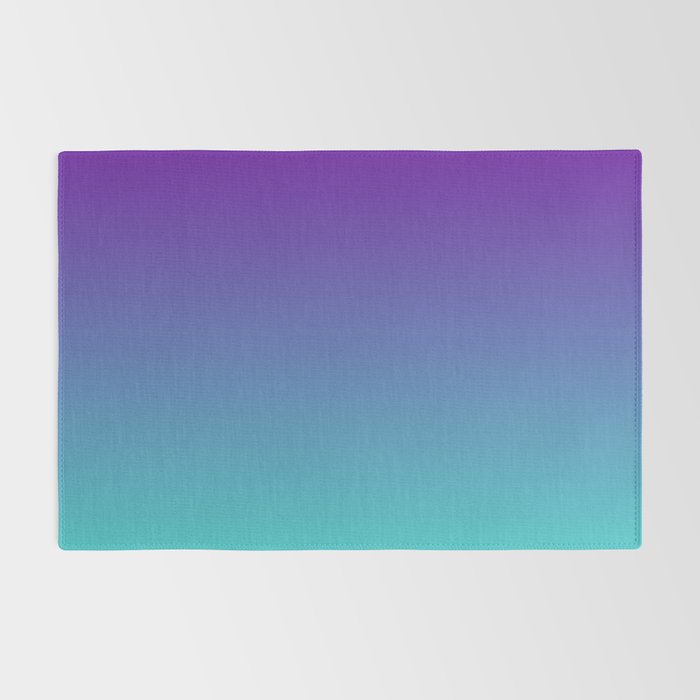 Violet Purple and Turquoise Ombre Rug Gallery Image 2