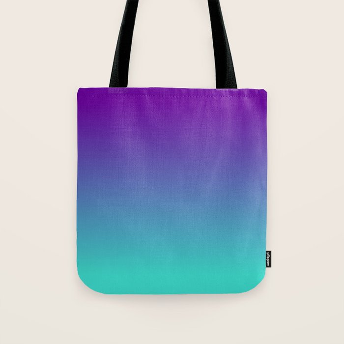 Violet Purple and Turquoise Ombre Tote Bag Gallery Image 1