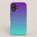 Violet Purple and Turquoise Ombre iPhone Case Gallery Image 1