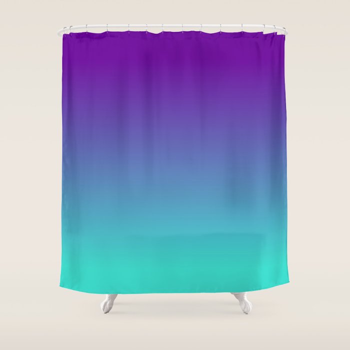 Violet Purple and Turquoise Ombre Shower Curtain Gallery Image 1