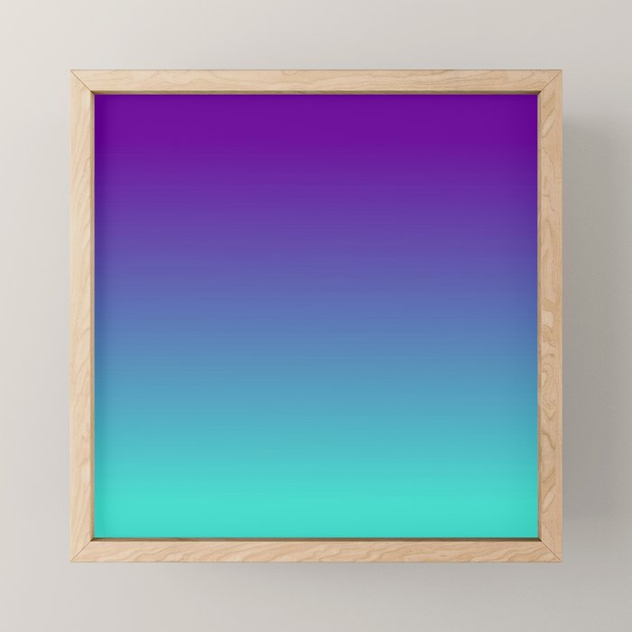 Violet Purple and Turquoise Ombre Mini Art Print Gallery Image 1