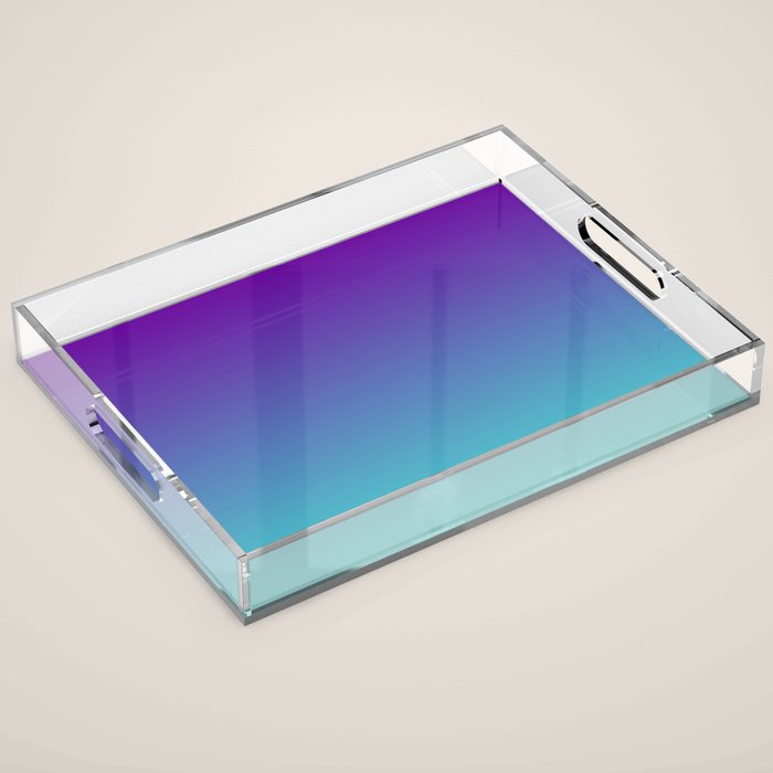 Violet Purple and Turquoise Ombre Acrylic Tray Gallery Image 1