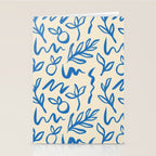 Blue organic watercolor nature art pattern Stationery Card Gallery Image 2