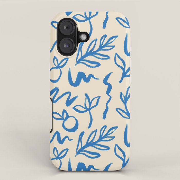 Blue organic watercolor nature art pattern iPhone Case Gallery Image 1