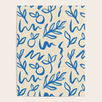 Blue organic watercolor nature art pattern Poster Gallery Image 4