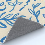 Blue organic watercolor nature art pattern Rug Gallery Image 4