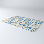 Blue organic watercolor nature art pattern Rug Gallery Image 3