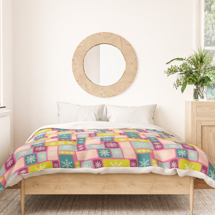 Colorful Geometric Snowflake Tiles Duvet Cover Gallery Image 3