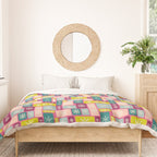Colorful Geometric Snowflake Tiles Duvet Cover Gallery Image 3