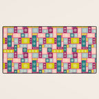 Colorful Geometric Snowflake Tiles Desk Mat Gallery Image 3