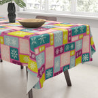 Colorful Geometric Snowflake Tiles Tablecloth Gallery Image 3