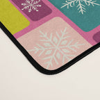 Colorful Geometric Snowflake Tiles Desk Mat Gallery Image 4