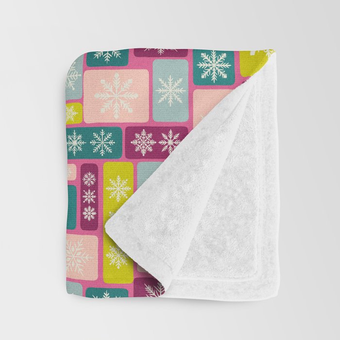 Colorful Geometric Snowflake Tiles Throw Blanket Gallery Image 3