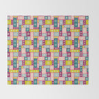 Colorful Geometric Snowflake Tiles Throw Blanket Gallery Image 2