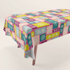 Colorful Geometric Snowflake Tiles Tablecloth Gallery Image 1