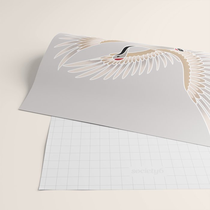 traditional Japanese cranes bright illustration Wrapping Paper Gallery Image 2