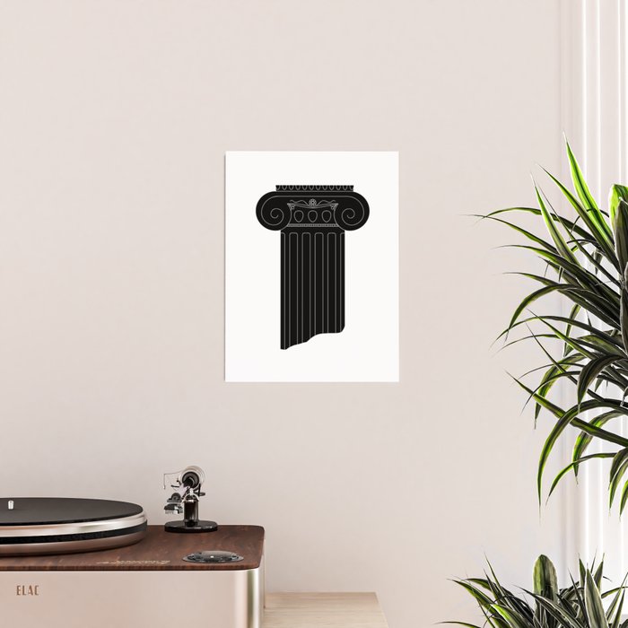 Vintage black and white greek column cartoon  Poster Gallery Image 2