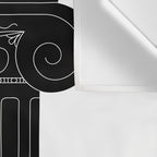 Vintage black and white greek column cartoon  Wall Tapestry Gallery Image 3