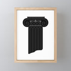 Vintage black and white greek column cartoon  Mini Art Print Gallery Image 1