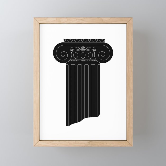 Vintage black and white greek column cartoon  Mini Art Print Gallery Image 1