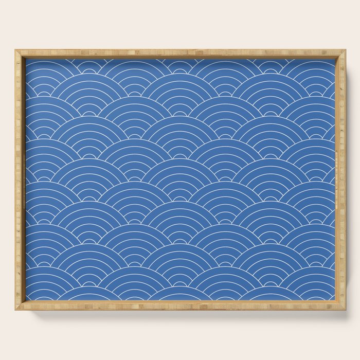 Waves (Sky Blue) Serving Tray Gallery Image 1