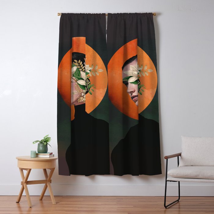 Lady Portrait 3 Window Curtain Gallery Image 1