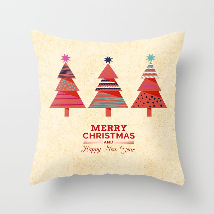 Three Christmas Trees Throw Pillow Gallery Image 6