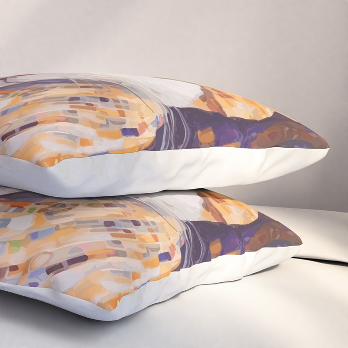 Gustav Klimt Style Tabby Cat Kitten with Green Eyes in a Starry Night Pillow Sham Gallery Image 3