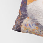 Gustav Klimt Style Tabby Cat Kitten with Green Eyes in a Starry Night Pillow Sham Gallery Image 4