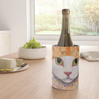 Gustav Klimt Style Tabby Cat Kitten with Green Eyes in a Starry Night Wine Chiller Gallery Image 4