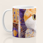 Gustav Klimt Style Tabby Cat Kitten with Green Eyes in a Starry Night Coffee Mug Gallery Image 3