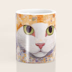 Gustav Klimt Style Tabby Cat Kitten with Green Eyes in a Starry Night Coffee Mug Gallery Image 4