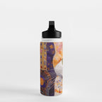Gustav Klimt Style Tabby Cat Kitten with Green Eyes in a Starry Night Water Bottle Gallery Image 3