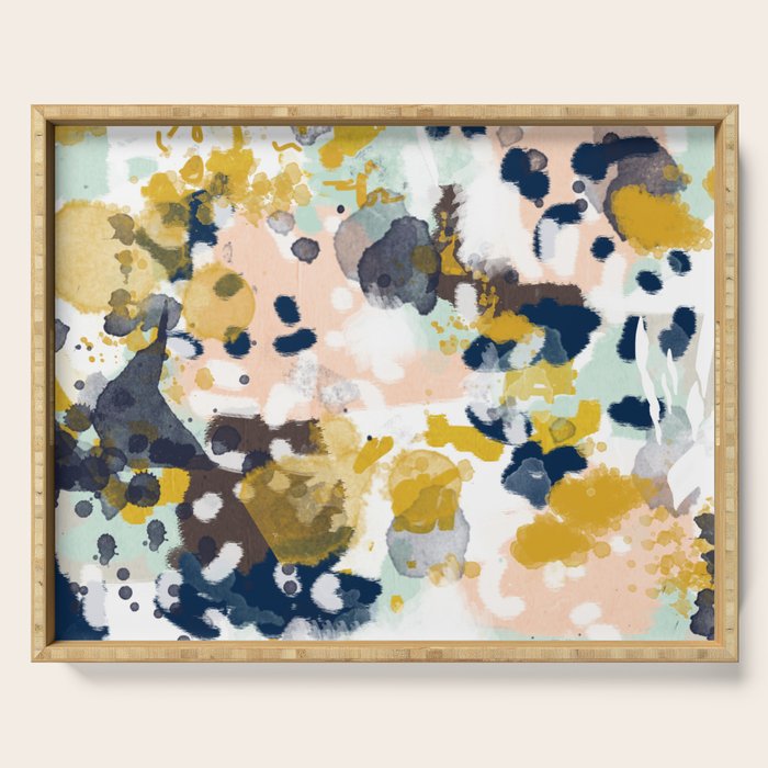 Sloane - abstract painting gender neutral baby nursery dorm college decor Serving Tray Gallery Image 1