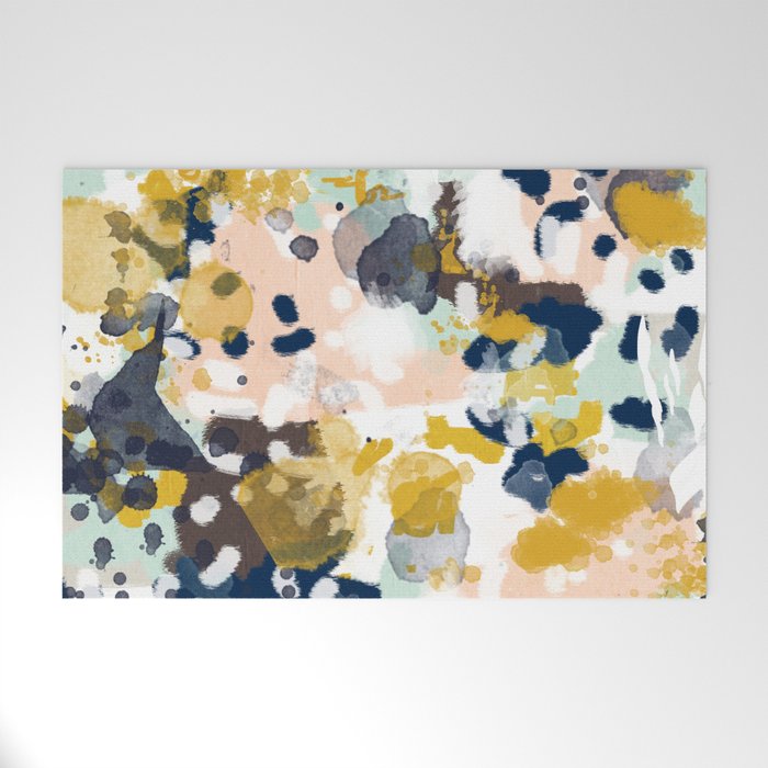 Sloane - abstract painting gender neutral baby nursery dorm college decor Welcome Mat Gallery Image 1