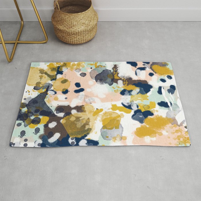 Sloane - abstract painting gender neutral baby nursery dorm college decor Rug Gallery Image 1