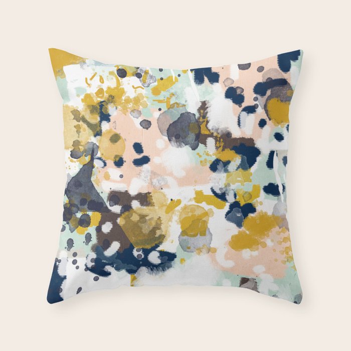 Sloane - abstract painting gender neutral baby nursery dorm college decor Throw Pillow Gallery Image 1