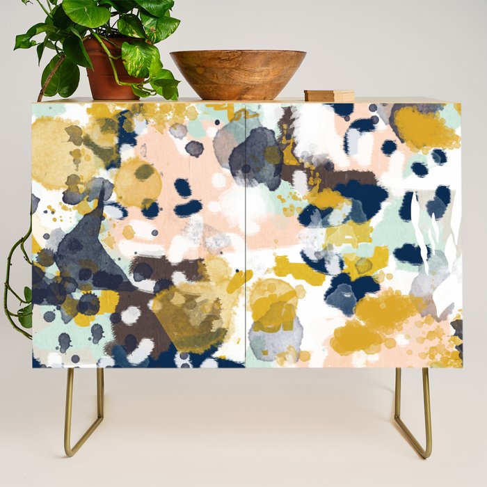 Sloane - abstract painting gender neutral baby nursery dorm college decor Credenza Gallery Image 1
