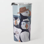 Arctic Puffin Family, Winter Illustration Travel Mug Gallery Image 3