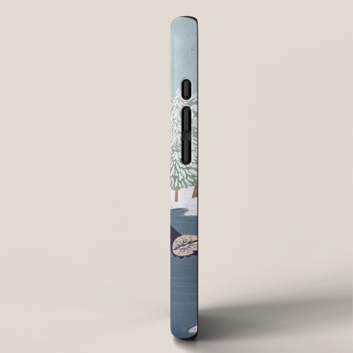 Arctic Puffin Family, Winter Illustration iPhone Case Gallery Image 2