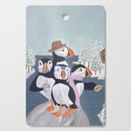 Arctic Puffin Family, Winter Illustration Cutting Board Gallery Image 1