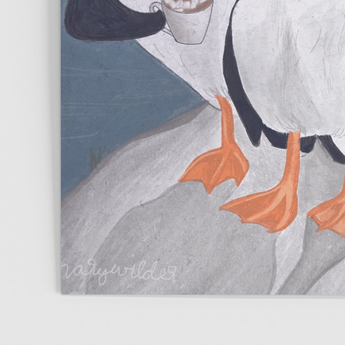 Arctic Puffin Family, Winter Illustration Poster Gallery Image 3