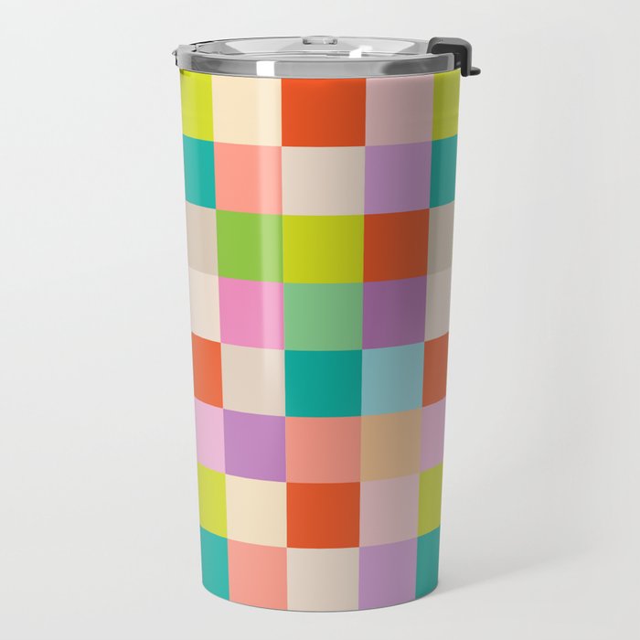 Bright Checks Travel Mug Gallery Image 2