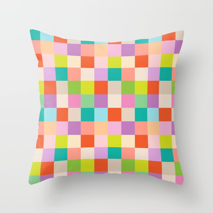 Bright Checks Throw Pillow Gallery Image 6