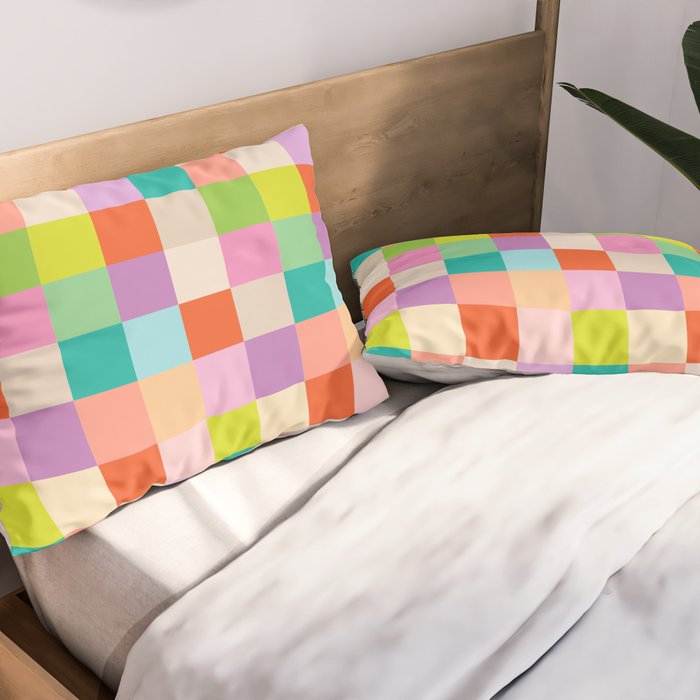Bright Checks Pillow Sham Gallery Image 2
