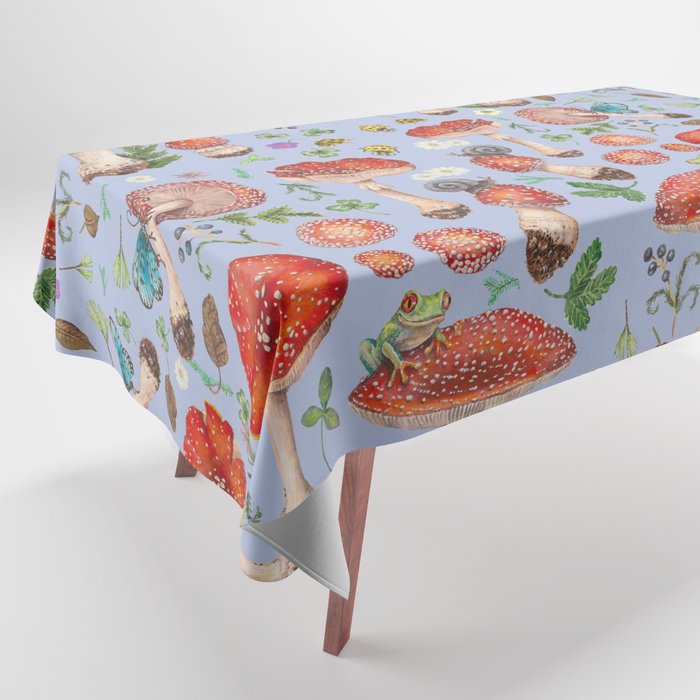 Lovely Red Mushrooms - Bluebg Tablecloth Gallery Image 1