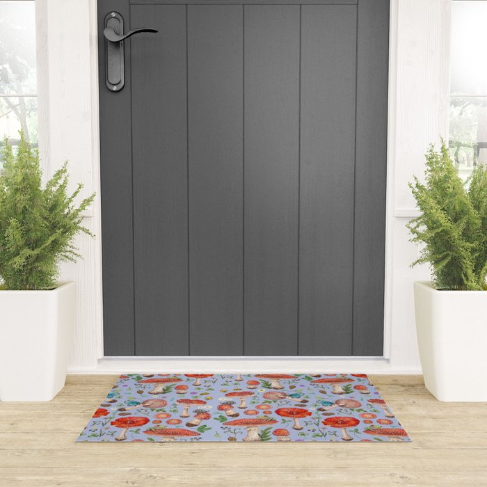 Lovely Red Mushrooms - Bluebg Welcome Mat Gallery Image 3