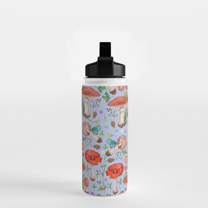 Lovely Red Mushrooms - Bluebg Water Bottle Gallery Image 2